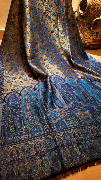 Ocean blue : Gandhara kanni shawl
