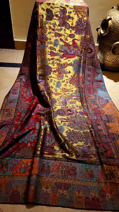 Royal darbar : Triple beam kanni shawl