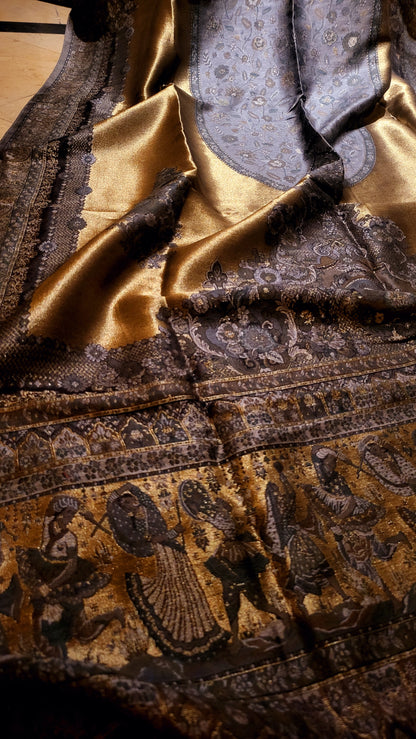 Black and gold : silky moonlight kanni shawl