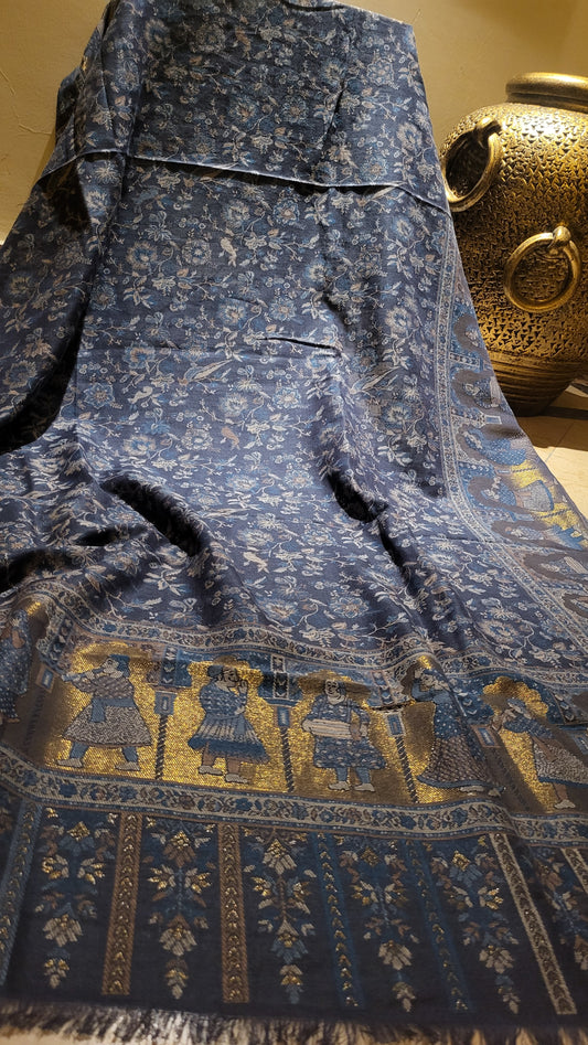 Mughal darbar : kaani moonlight shawl