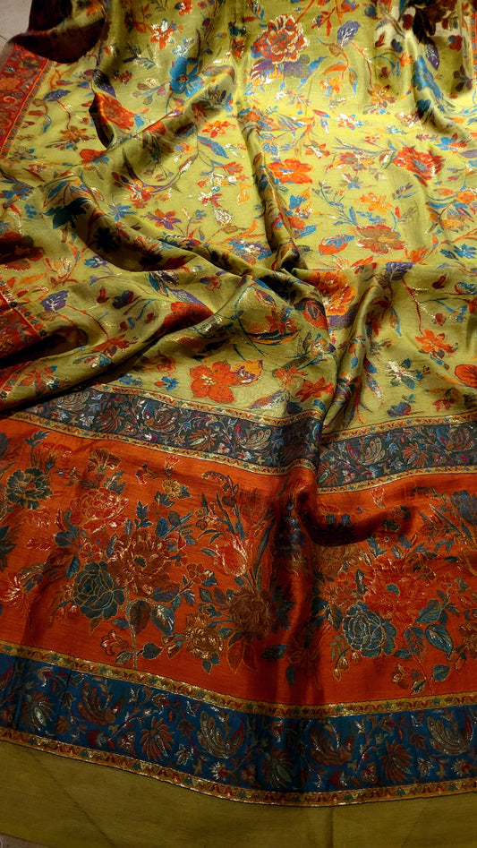 Apple green : silk kanni shawl