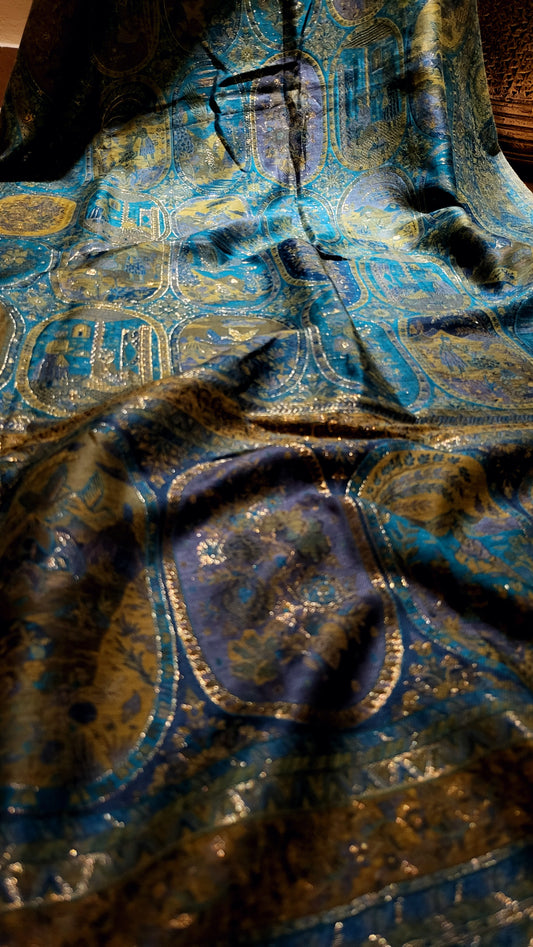 Double beam : Teal kanni shawl