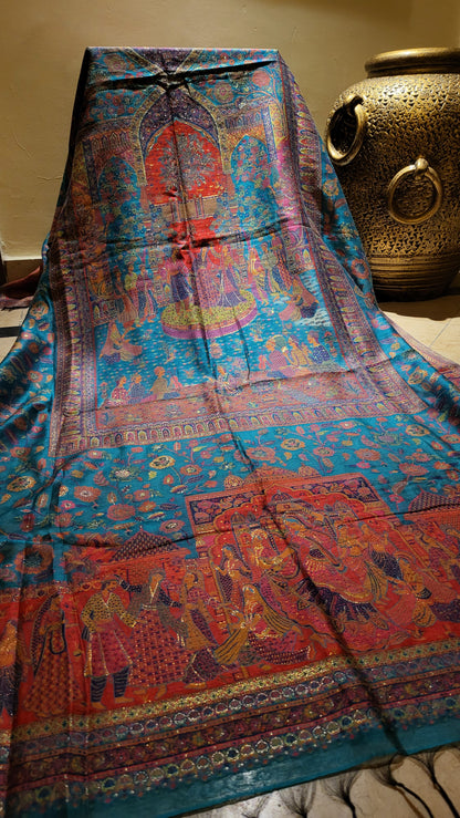 Mughal darbar : silk kanni shawl