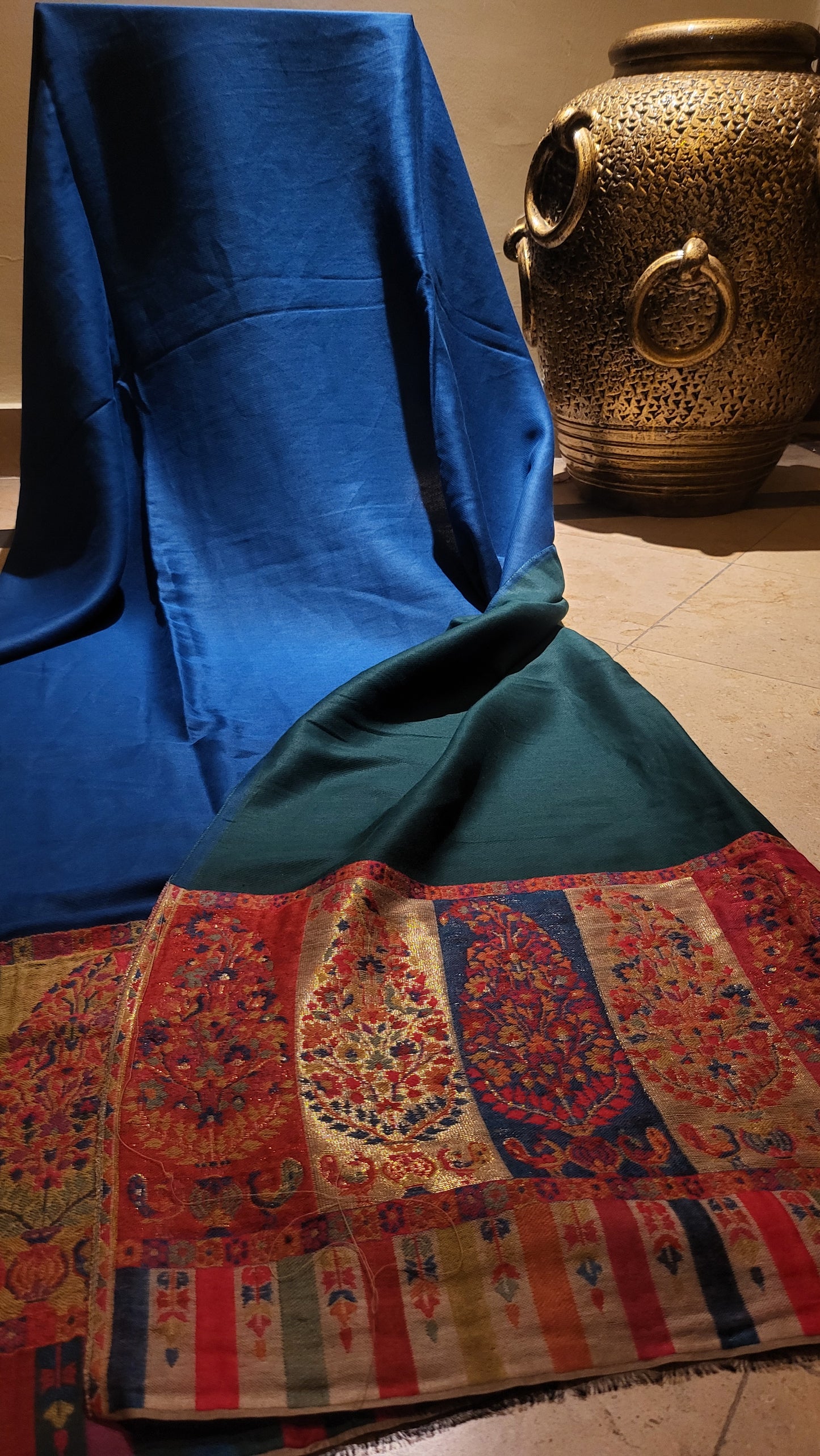 Emerald and blue : kanni shawl