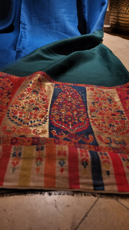 Emerald and blue : kanni shawl