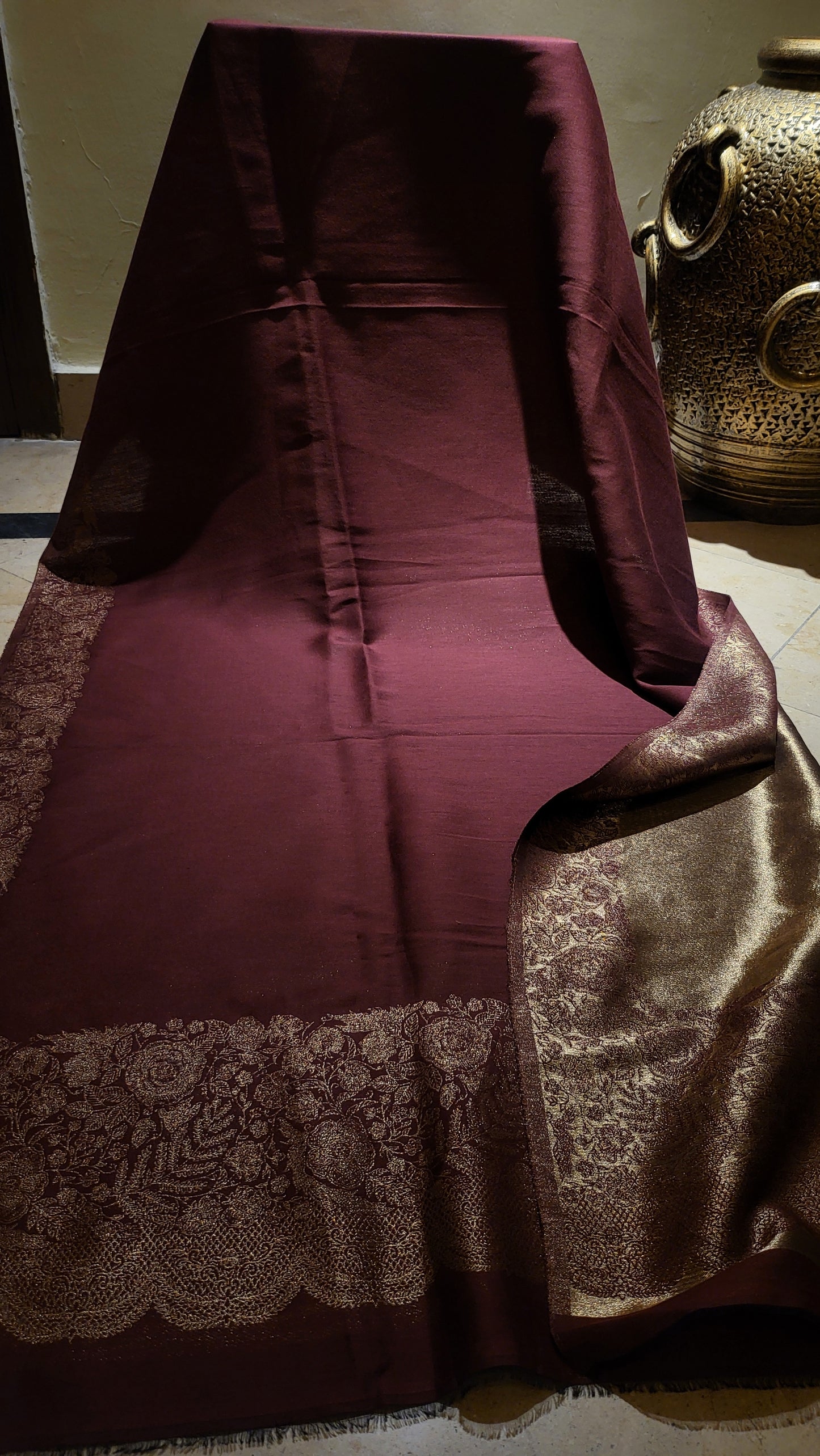 Plum and gold : Moonlight shawl