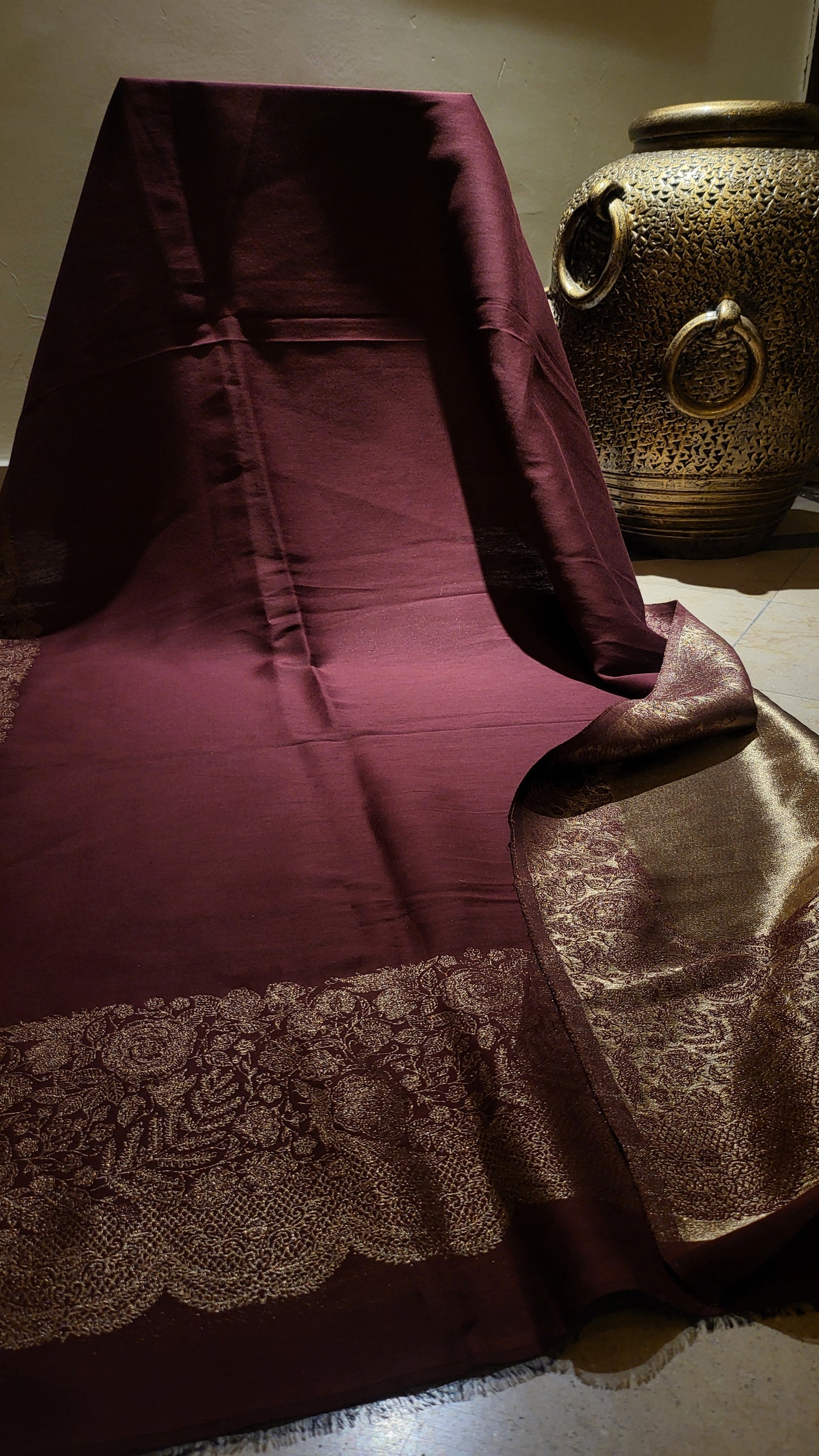 Plum and gold : Moonlight shawl