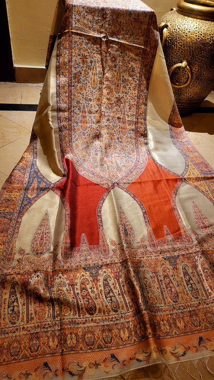 Silky moonlight : Kaani pashmina shawl