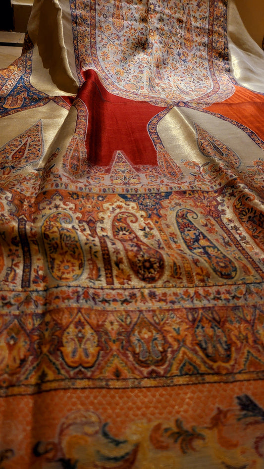 Silky moonlight : Kaani pashmina shawl