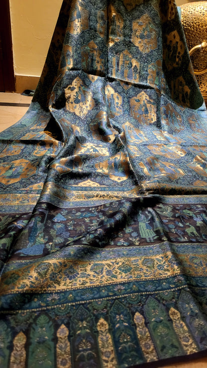Blue beauty : silky moonlight kaani shawl