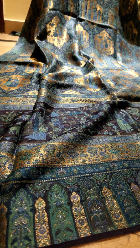 Blue beauty : silky moonlight kaani shawl