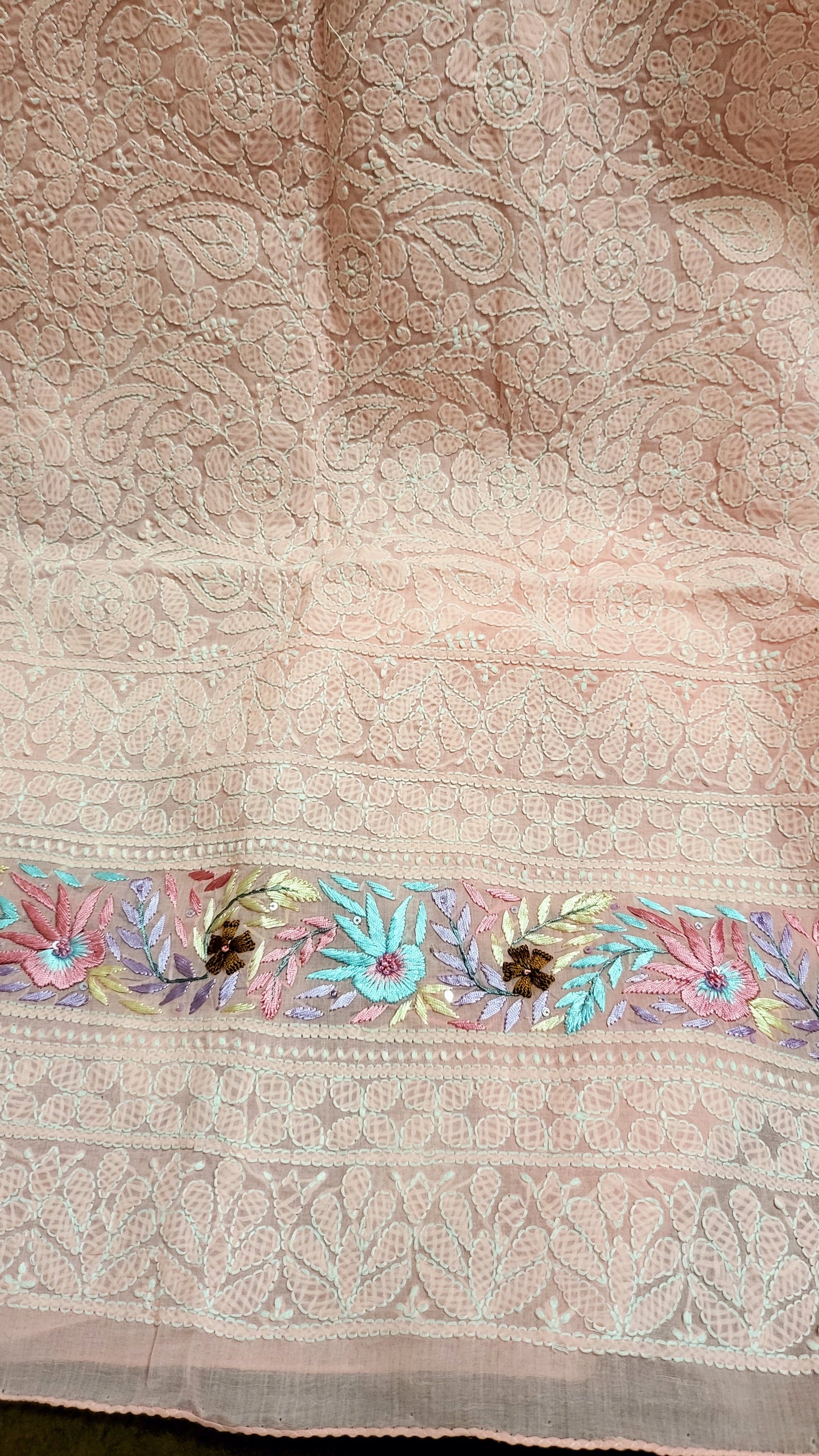 Pink chikankari : parsi gara shirt