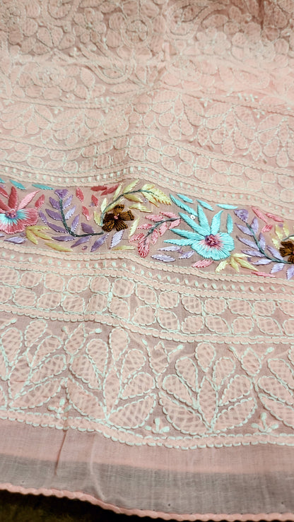 Pink chikankari : parsi gara shirt