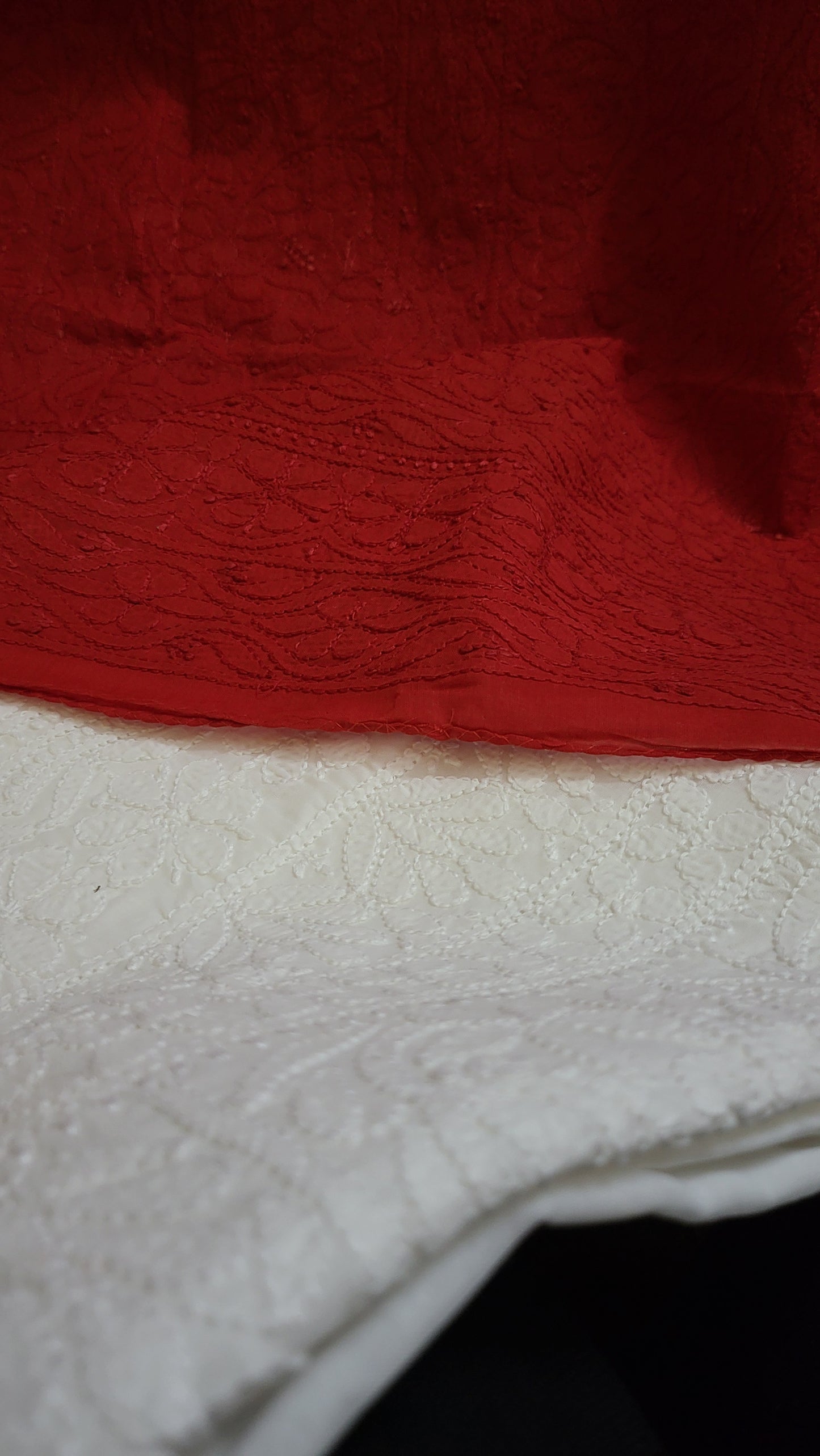 Deep red : chikankari shirt