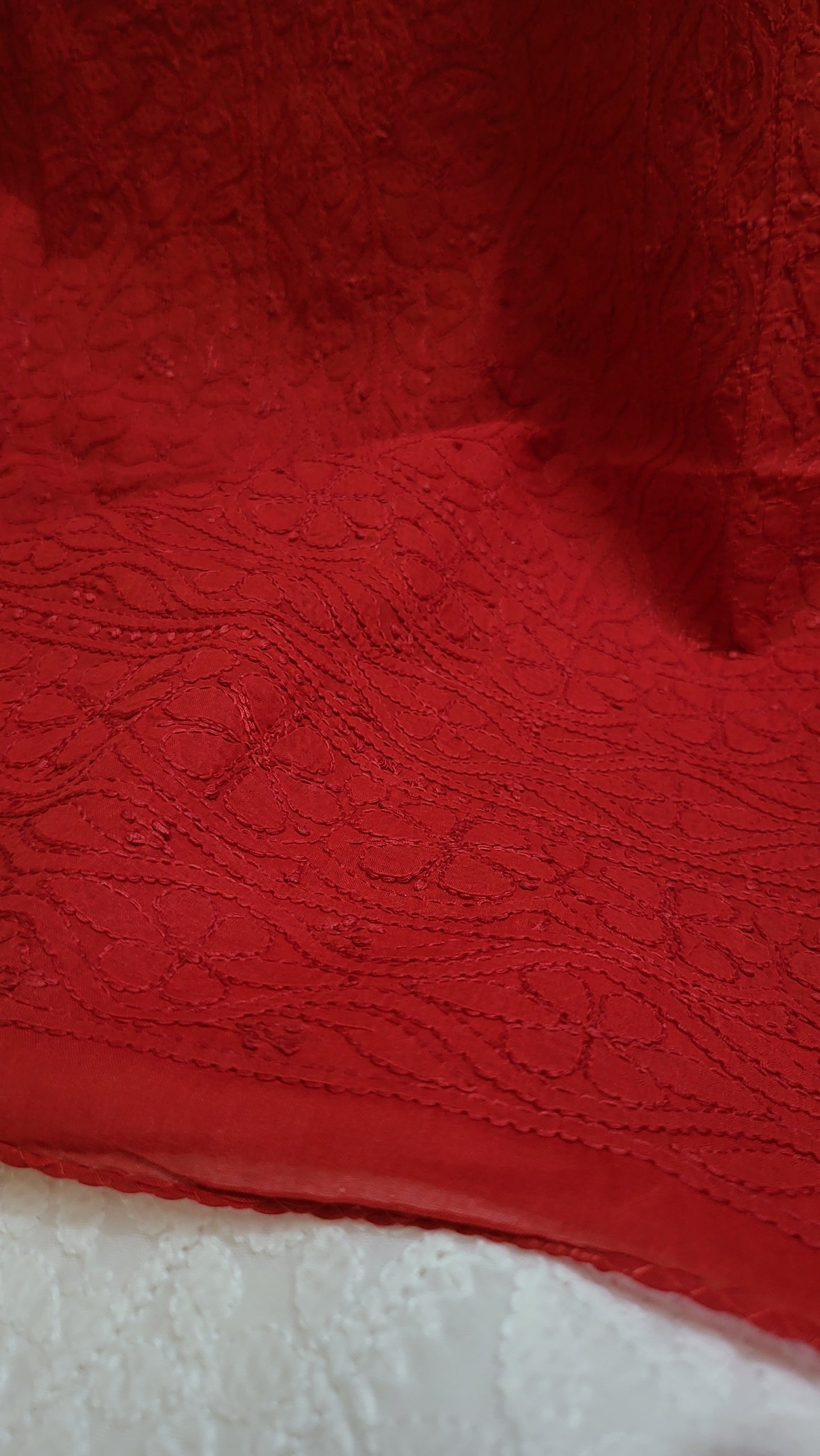 Deep red : chikankari shirt