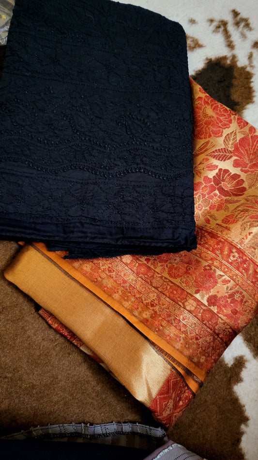 Combo offer : chikankari shirt with moonlight dupata