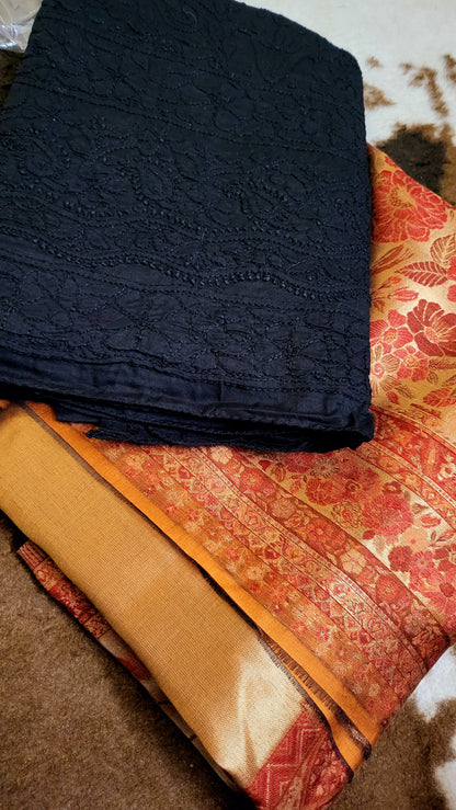 Combo offer : chikankari shirt with moonlight dupata