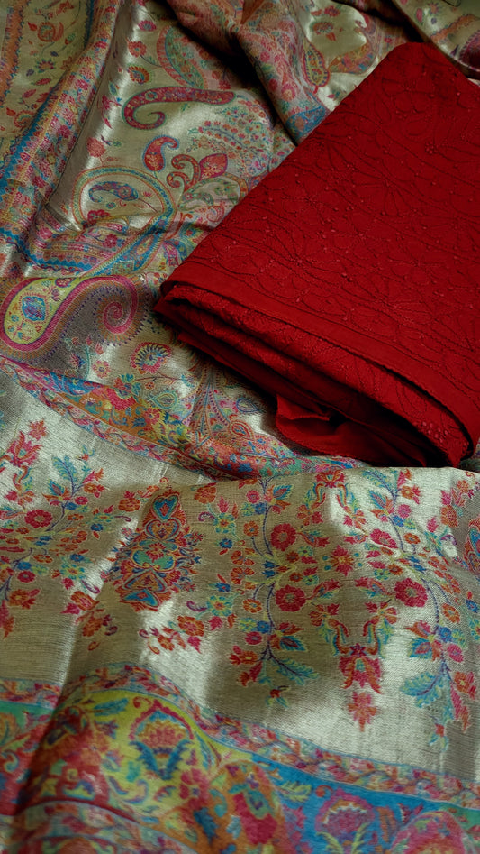 Combo offer : chikankari shirt with dupata