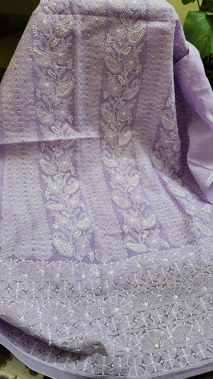 Lilac : chikankari shirt