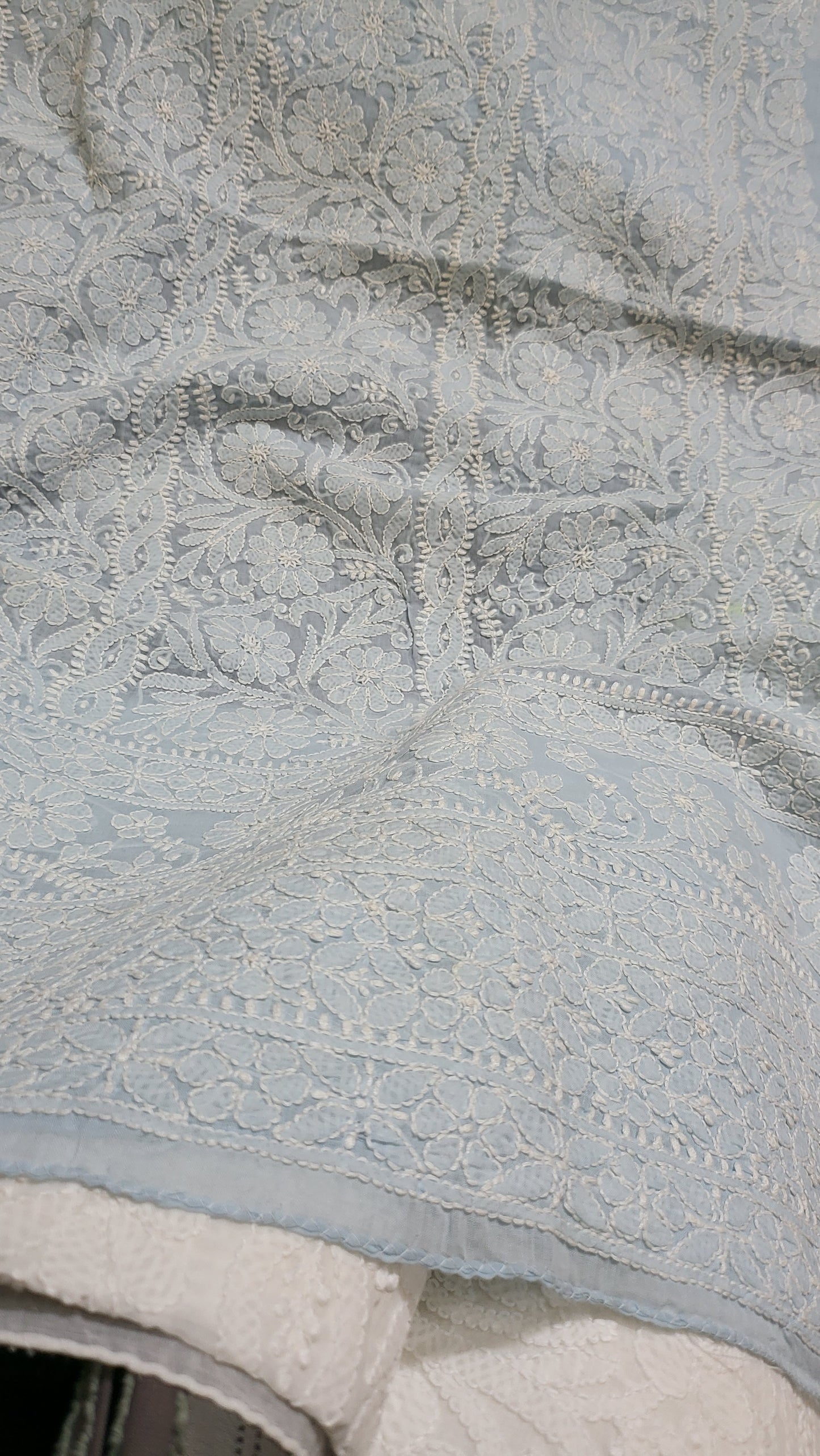 Ice blue : chikankari shirt