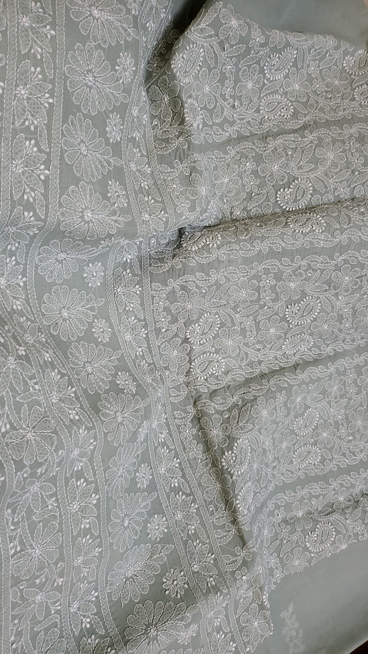 Grey : chikankari shirt