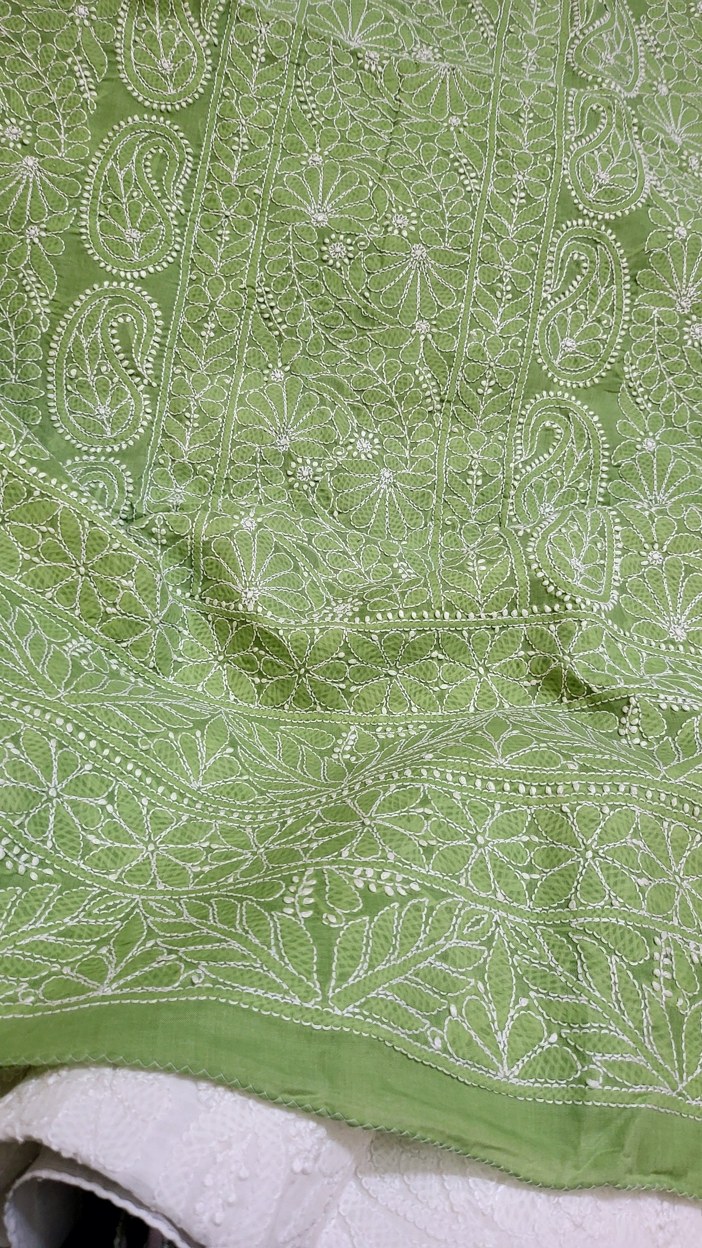 Apple green : chikankari shirt