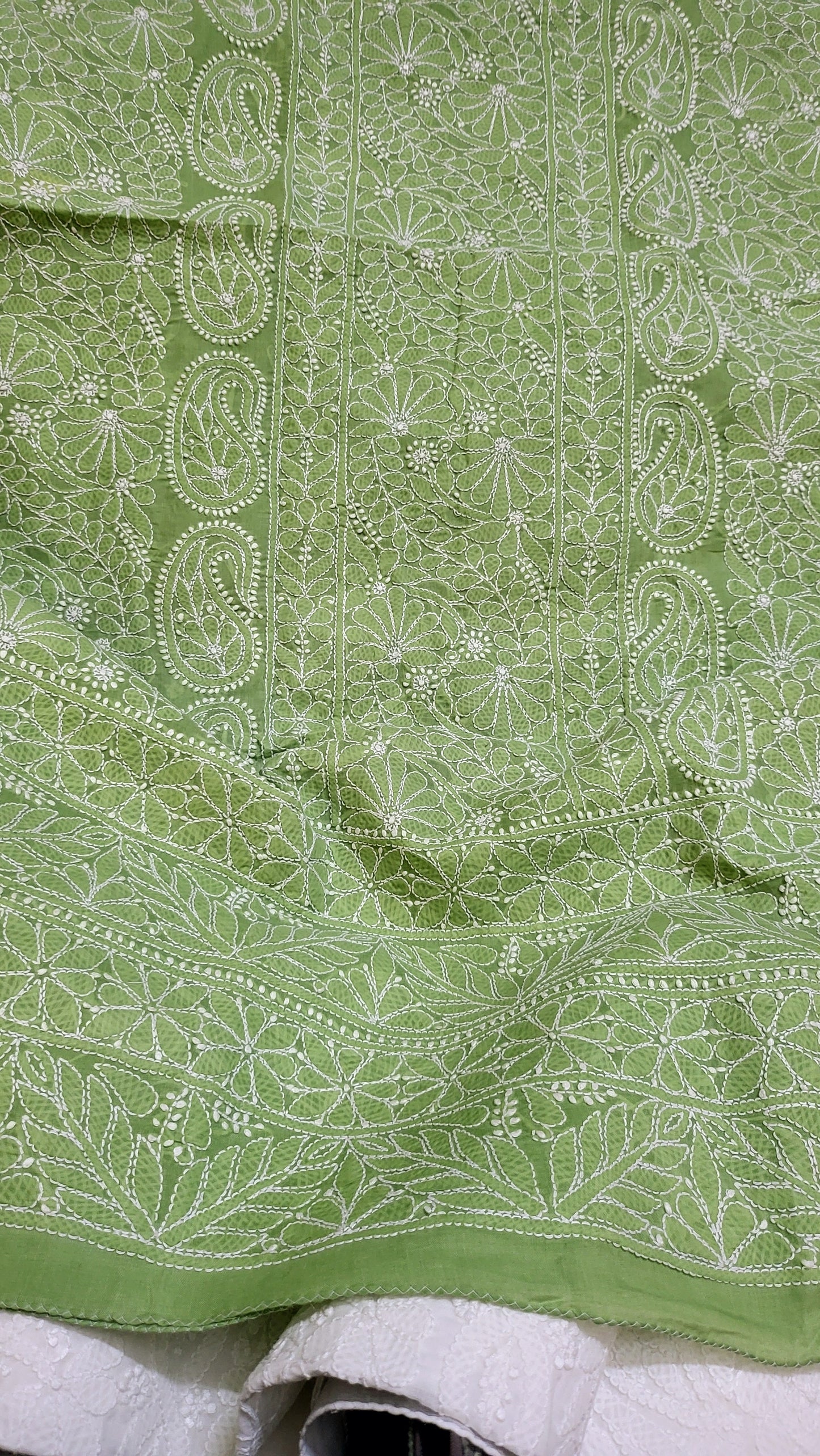 Apple green : chikankari shirt