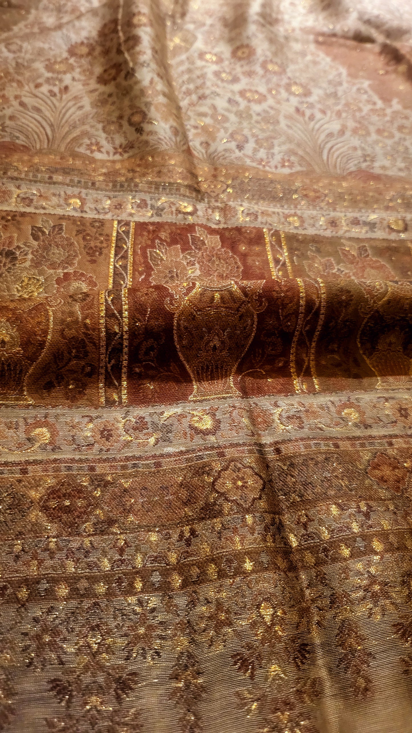 Brown : silk kaani shawl