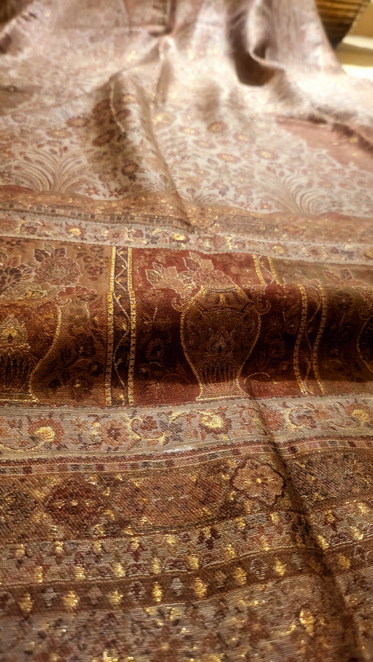 Brown : silk kaani shawl
