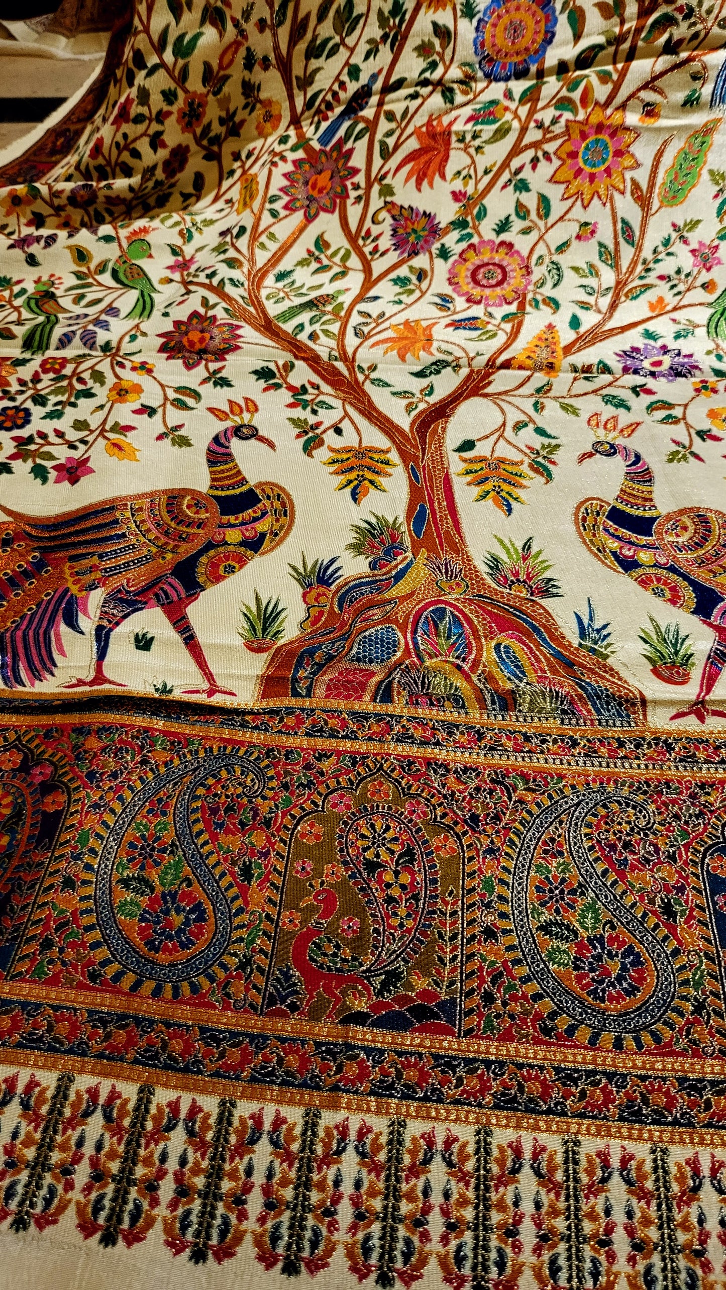 Meena kaari shawl : Reversible silk