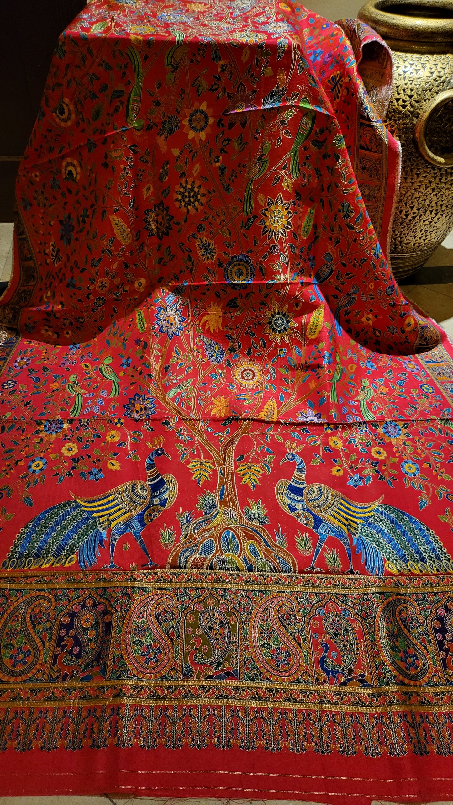 Meenakari silk shawl