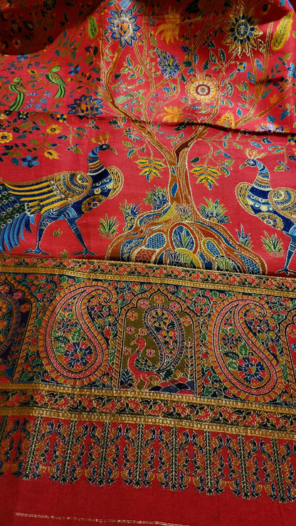 Meenakari silk shawl