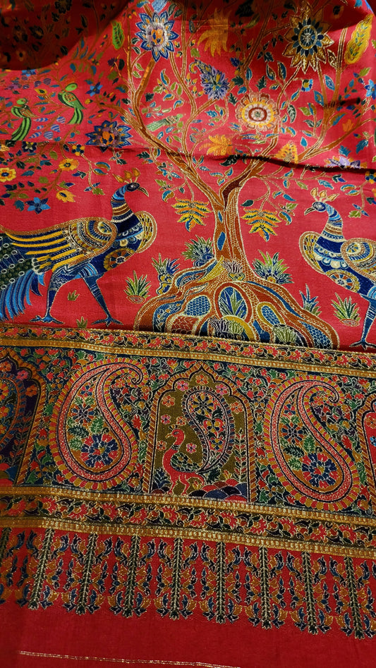 Pink : meenakari silk shawl