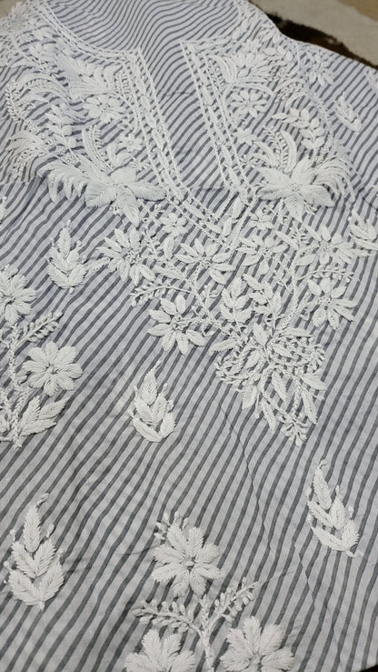 Grey chikankari : shirt