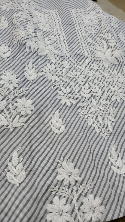 Grey chikankari : shirt