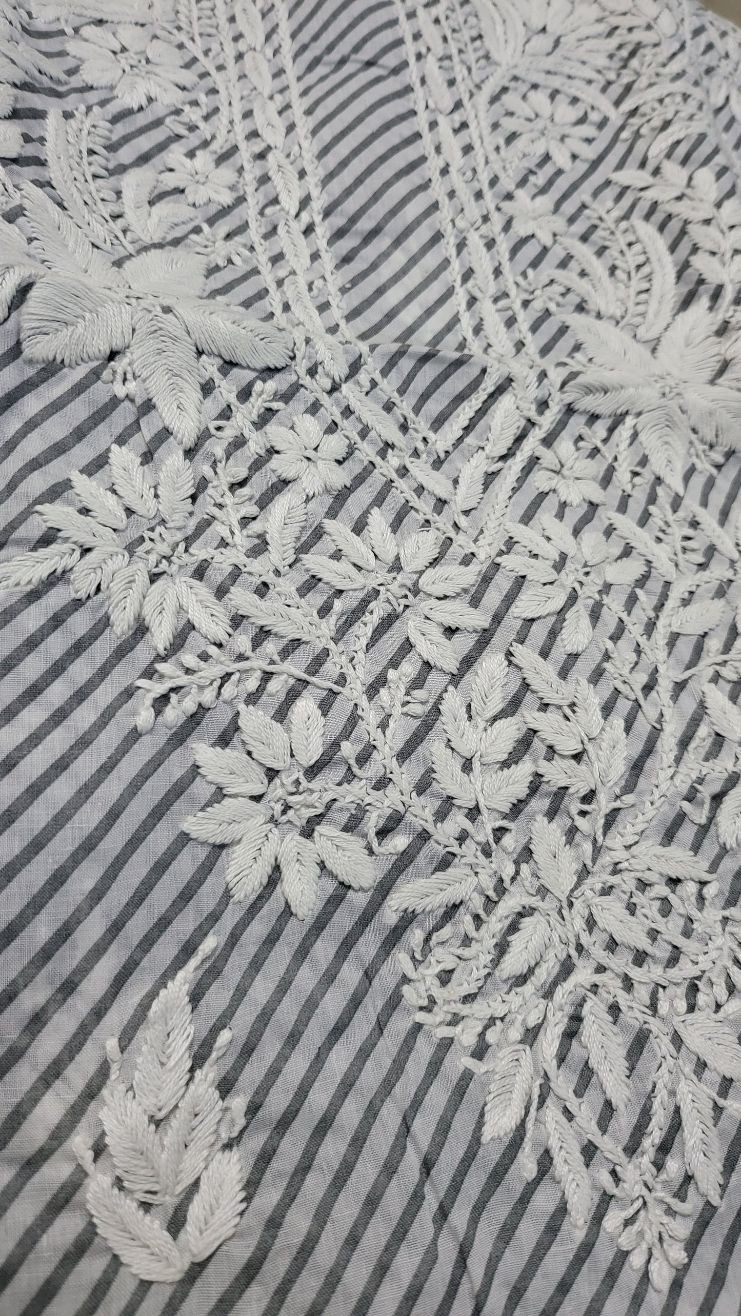 Grey chikankari : shirt