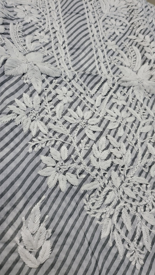 Grey chikankari : shirt