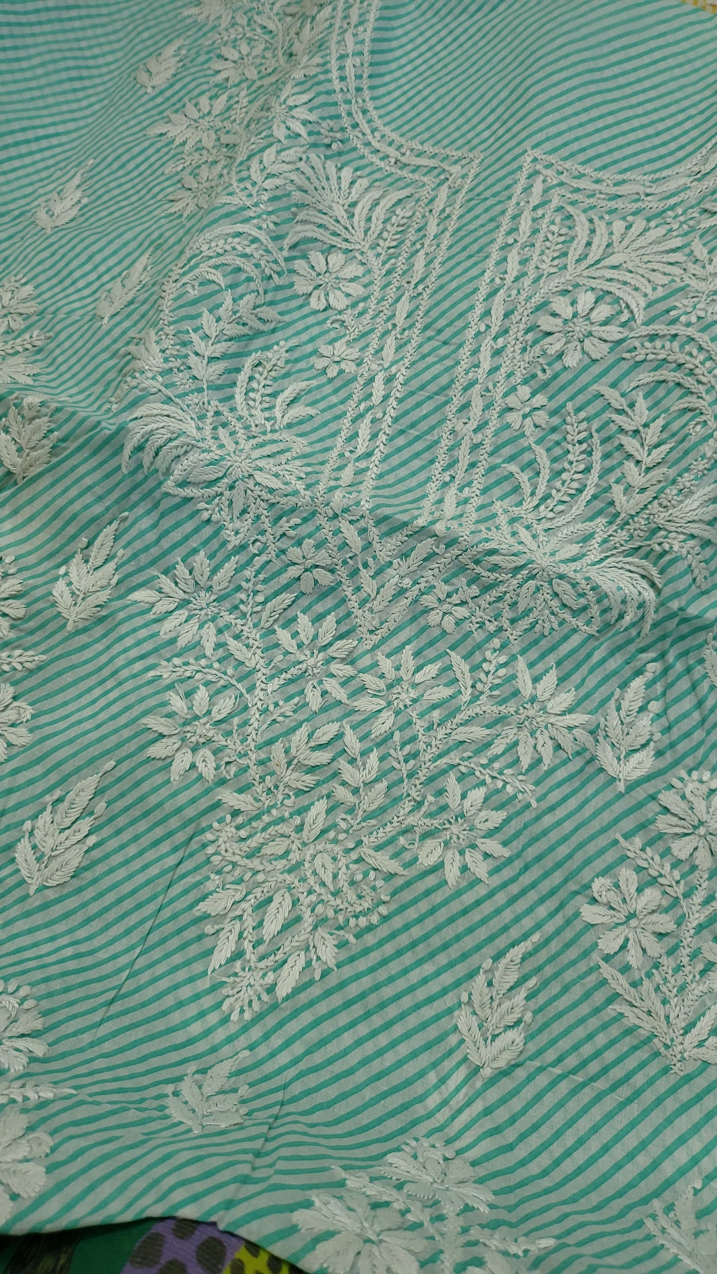 Sea green : chikankari shirt