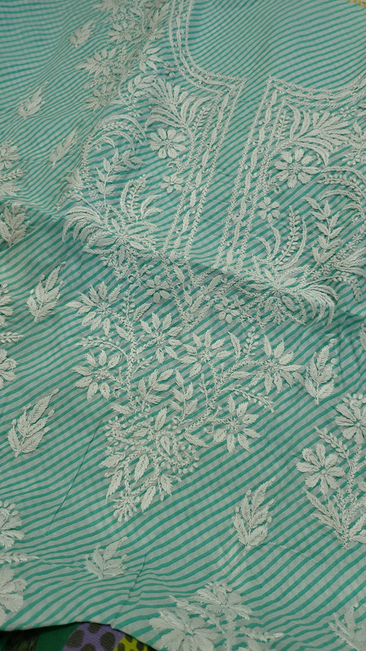 Sea green : chikankari shirt