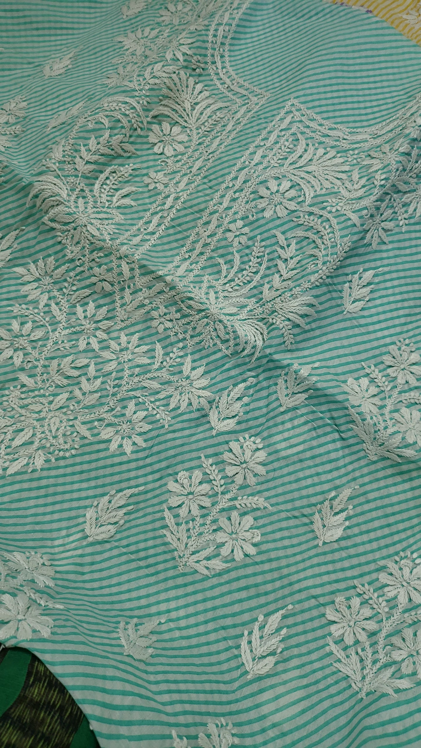 Sea green : chikankari shirt