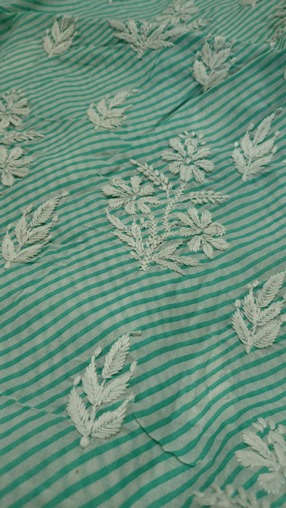 Sea green : chikankari shirt
