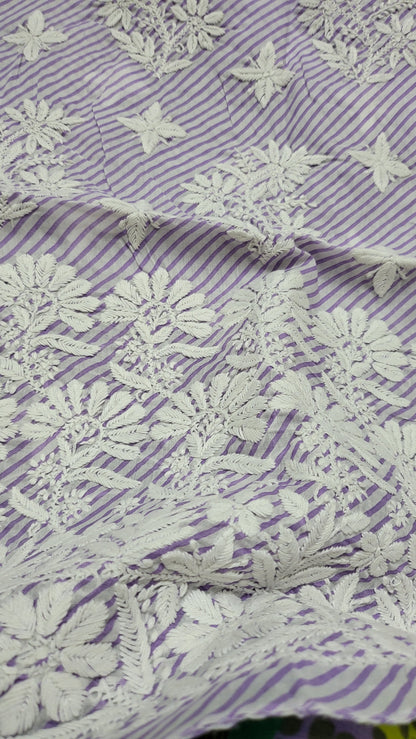 Lilac : chikankari shirt