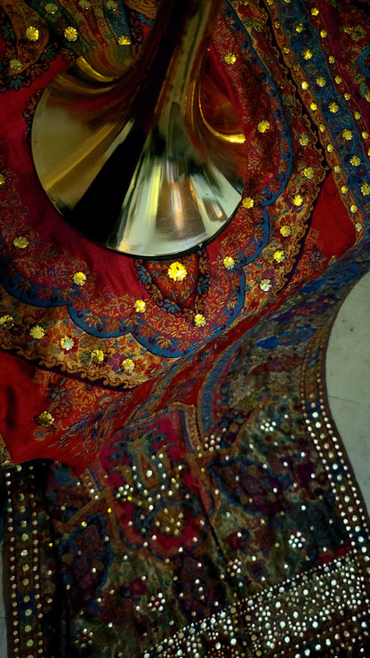 Kaani silk shawl : Kamdani work