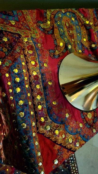 Kaani silk shawl : Kamdani work