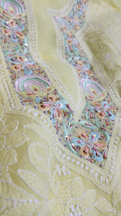 Parsi Gara : chikankari shirt