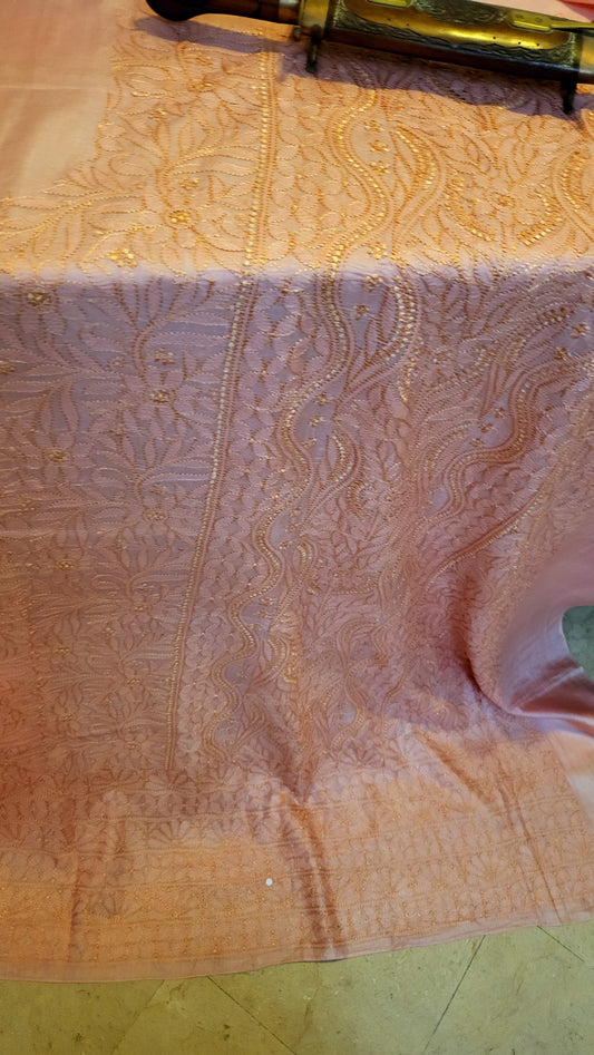 Pure tusser silk : chikankari shirt