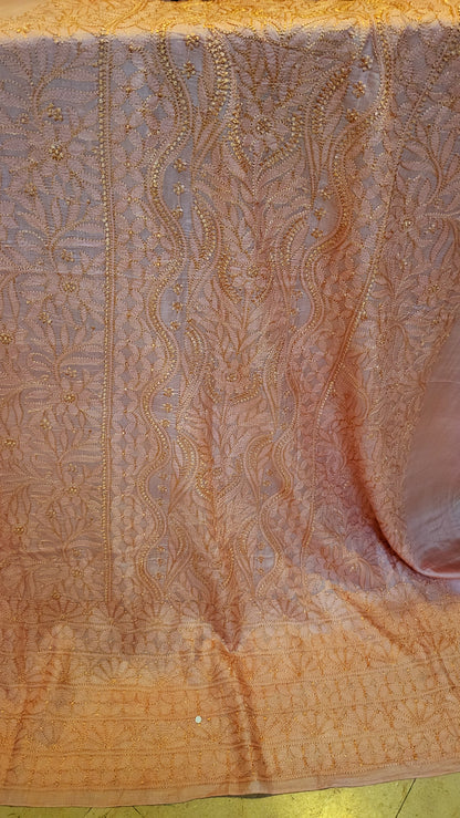 Pure tusser silk : chikankari shirt
