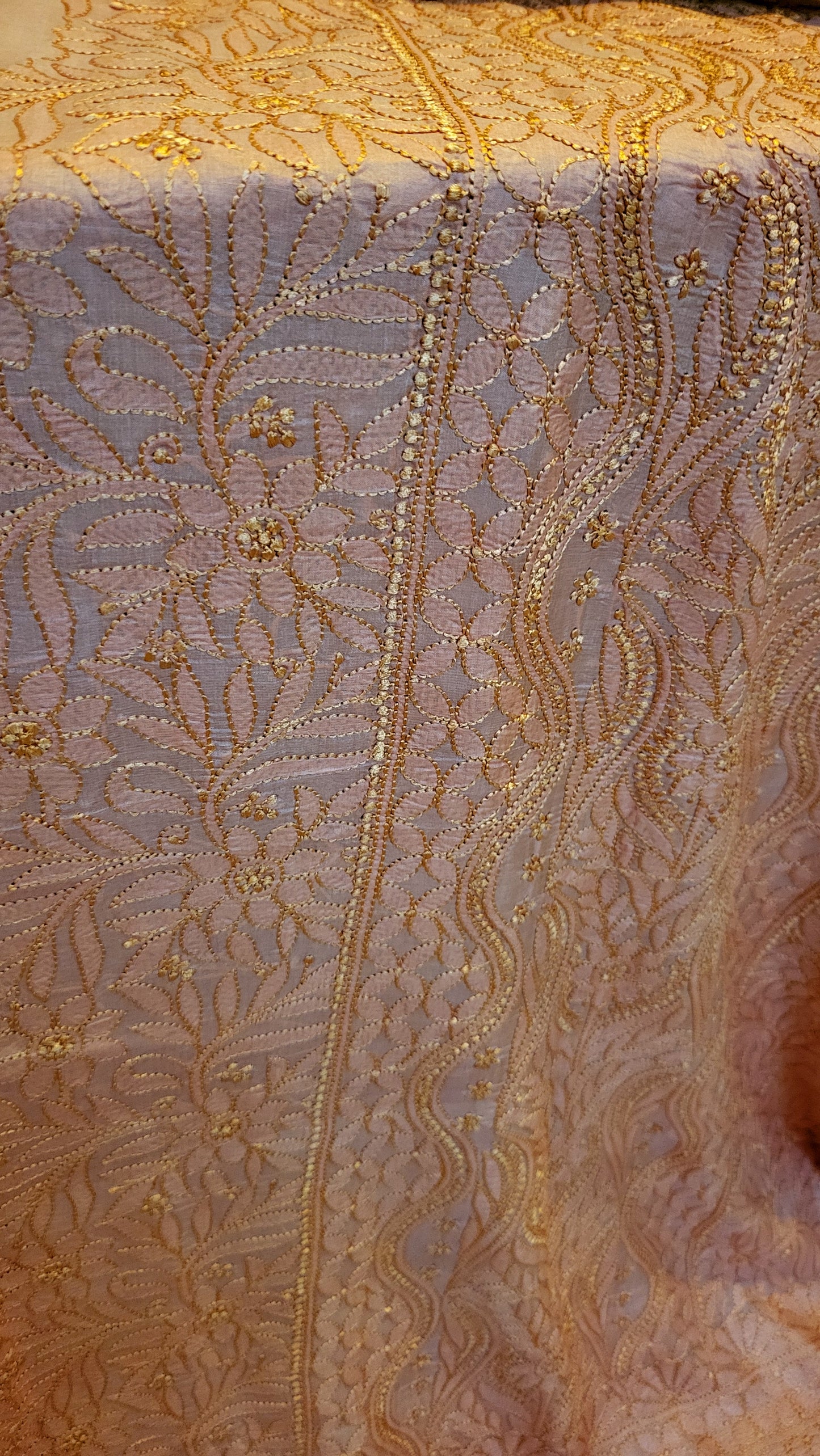 Pure tusser silk : chikankari shirt