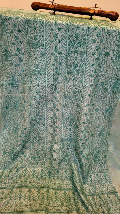 Pure tusser silk : chikankari shirt