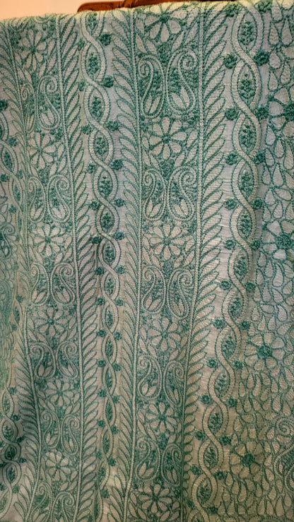 Pure tusser silk : chikankari shirt